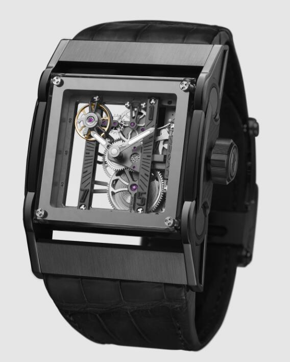 Hysek Replica Watch FURTIF SKELETON ALL BLACK FU4434B02